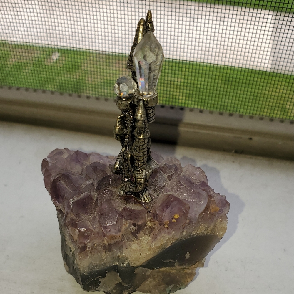 Pewter castle in amethyst